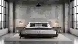 Exposed Concrete Bedroom Loft
