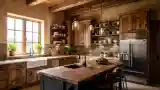 Rustic Kitchen with Warm Ambiance