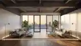 Industrial Loft Lounge with Concrete
