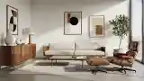 Sunlit Mid-Century Modern Living Room