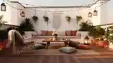 Bohemian Terrace with Wood and Rattan