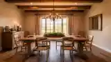 Rustic Dining Room with Wood