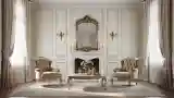 Rococo-Style Lounge with Gold Accents