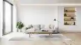 Scandinavian Living Room with Wood and White