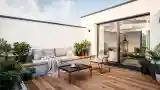 Scandinavian Terrace with Wood and Concrete