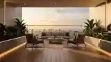 Luxury Terrace with Wood and Greenery