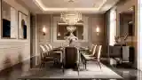 Opulent Dining Room with Crystal Chandelier