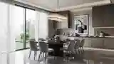 Modern Luxury Dining Room with Marble Floor