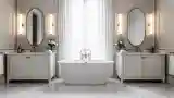 Klasyczna łazienka z marmurowym podłogą
