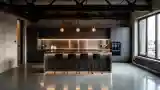 Industrial Kitchen of Concrete and Steel