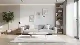 Scandinavian Living Room with Wood and Wool