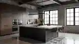 Industrial Kitchen in Concrete and Wood