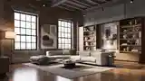 Loft z kamieniem i drewnem