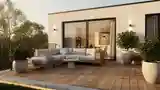 Terrasa Scandynowska z Drewnem