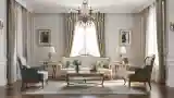 Victorian Lounge with Crystal Chandelier