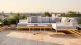 Scandinavian Terrace with Wood Flooring