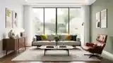 Sunlit Mid-Century Modern Living Room