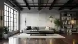 Spacious Industrial Living Room