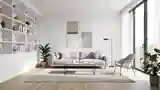 Skandynawski Salon z Drewnem i Białym