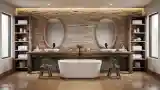 Spacious Rustic Bathroom Retreat