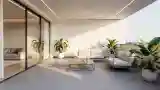 Balustrada z betonu i szkła