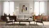 Scandinavian Lounge with Wood and Gray Sofa