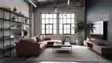Industrial Living Room in Luxury Style