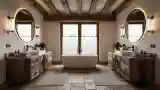 Rustic Bath with Wooden Accents