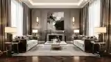 Elegancki Salon z Marmurem i Włosiem