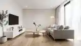 Modern Living Room with Wood and Concrete