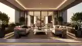 Elegancki Balkon z Marmurowym Stolikiem