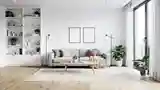 Scandinavian Living Room with Wood