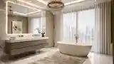 White Marble and Gold Luxury Bath