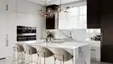 Kuchnia Glamour z Marmurem i Drewnem
