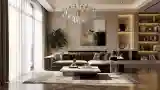 Glamour Living Room with Marble and Crystal