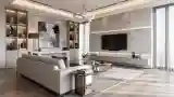 Nowoczesna sala salonowa z marmurem