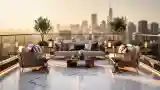 Luxury Terrace with Marble Flooring