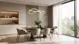 Nowoczesna sala kolacji z marmurem
