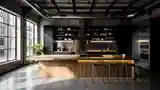 Industriальная Kuchnia z Drewnem