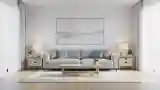 Minimalist Living Room with Wood and Velvet Accents