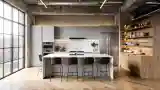 Industrial Kitchen with Concrete