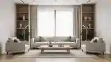 Minimalist Living Room with Wood and White