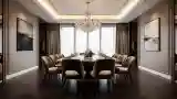 Glamorous Dining Room with Marble and Velvet