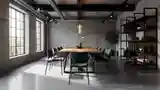 Wnętrze przemysłowe stołu do jedzenia