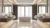 Minimalist Glamour Bathroom in Marble