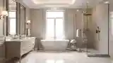 White Marble and Gold Bath