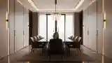 Luxury Dining Room with Marble and Glass