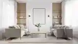 Nowoczesny salon z drewnem