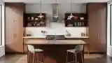 Minimalist Kitchen with Warm Wood