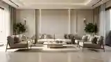 Prestiżowy salon z marmurem i złotem